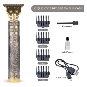 Maquina Acabamento Recarregável Detalhe Cabelo Barba Sem Fio Cor DRAGAO - Imagem 5