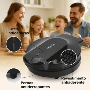Waffleira Elétrica Tomate para Waffles Rápidos e Fáceis - Imagem 3