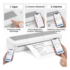 Impressora Portátil A4 Impressão S/ Fio Bluetooth Cor Branco - Imagem 4