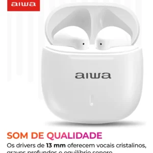 Fone De Ouvido AWS-EB-05-W Earbud Branco Aiwa Bivolt Branco - Imagem 8