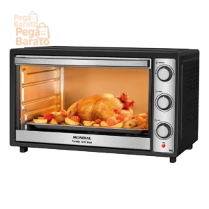 Forno Elétrico 60L Family Grill Inox Mondial Preto/Inox 1800W FRN-60-BI - Imagem 1