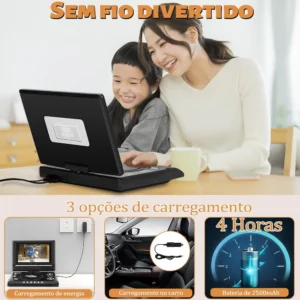 DVD Player Portátil RM 8" com Tela Giratória, USB e Leitor de Cartão SD - Imagem 2