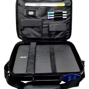 Bolsa Pasta Notebook Laptop Até 15,6 Couro Maleta Executiva Cor Preto - Imagem 3