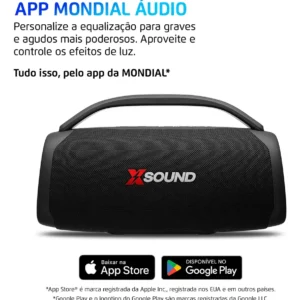 Caixa De Som Boombox Mondial Xsound- Bx-100-bl - 100w Cor Preto - Imagem 3