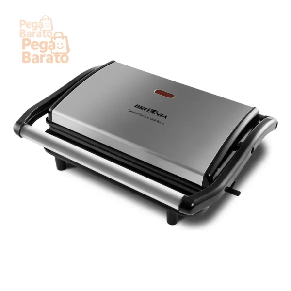 Sanduicheira e Grill Britânia 2 em 1 Bgr27i de 850W com Trava Inox