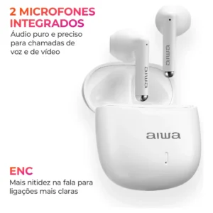 Fone De Ouvido AWS-EB-05-W Earbud Branco Aiwa Bivolt Branco - Imagem 2