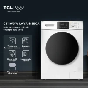 Lava e Seca TCL 11Kg / 7Kg Branca Inverter com lavagem a seco 220V C311WDW - Imagem 2