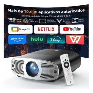 Projetor Bettdow Android 4K 1000 ANSI Google TV Preto Com Wi-Fi HDR10+ - Imagem 3