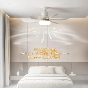 Ventilador Teto Lampada Luz Led Silêncioso Econômico 6 Pás - Imagem 5