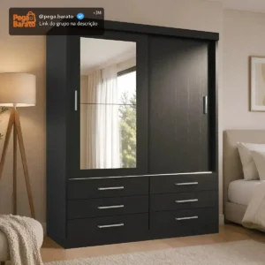 Guarda Roupa Tonielque Móveis GR Capri 2P/Esp Onix - Imagem 1