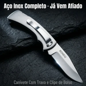 Canivete Inox Pescaria Caça Com Trava Estilo Zebu - Bondu Inox - Imagem 5