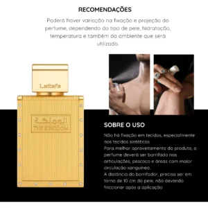 Perfume Árabe The Kingdom Eau De Parfum Lattafa 100ml Para Homens Masculino - Imagem 3
