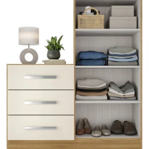 Cômoda Rodial 2 Portas 3 Gavetas Dunas Off White Pintura UV - Imagem 4
