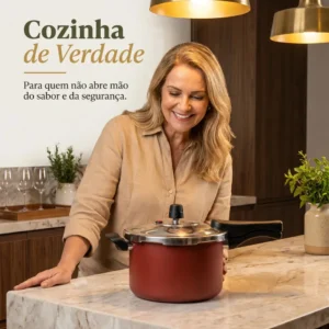 Panela de pressão 4,5 litros Alumínio Segura Reforçada Cozimento Rápido Econômica Fechamento Externo - Imagem 3