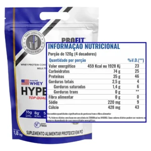 Hyper Whey Protein 1,8kg Isolado E Concentrado - Profit Labs Sabor Baunilha - Imagem 2
