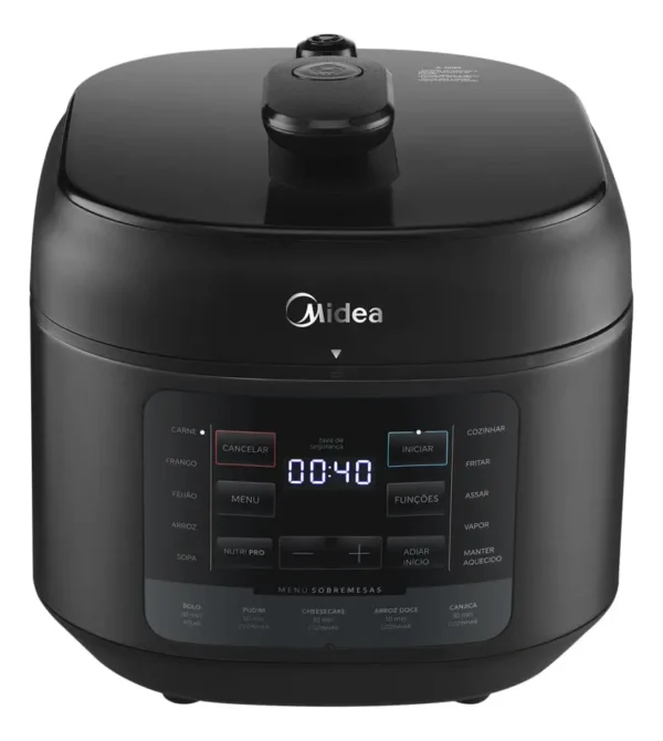 Panela De Pressão Elétrica 5l Nutripro Preta Midea Cor Preto