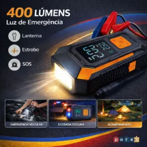 Auxiliar Partida Bateria Compressor Ar Inteligente Emergência Portátil Veicular Com Compressor De Ar, Pares Portátil Compressor Ar Veicular - Imagem 6