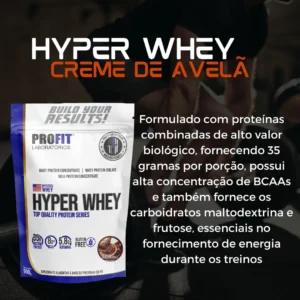 Hyper Whey 900g Isolado E Concentrado Profit Sabor Creme De Avelã - Imagem 5