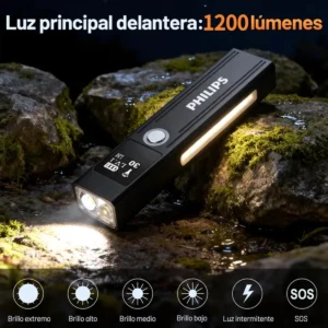 Lanterna tática a laser digital Philips 10w 1200lm multifuncional com tela magnética Luz branca de grande capacidade Luz quente Sfl6256 - Imagem 2