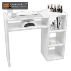 Mesa Para Manicure Profissional De Nail Designer Com Nichos - Imagem 1