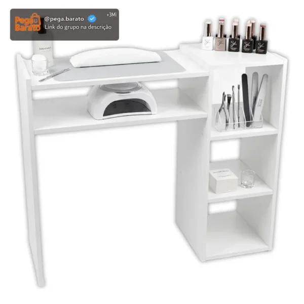 Mesa Para Manicure Profissional De Nail Designer Com Nichos