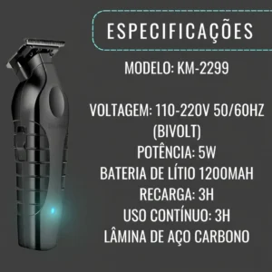 Kit Kemei Máquina de Corte KM-2299 e Acabamento KM-1102 Bivolt - Imagem 5