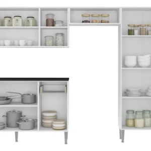 Armário de Cozinha Compacta Xangai Multimóveis VM2840 Branco/Lacca Fumê - Imagem 6