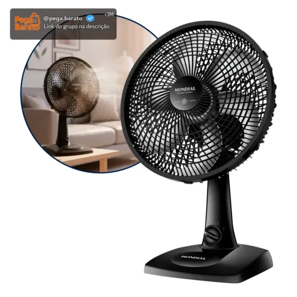 Ventilador De Mesa 30cm Super Power 60w Vsp-30-b Turbo