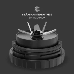 Liquidificador Com Copo De Vidro Wap Wb2000 2l 900w Cor Cinza - Imagem 6