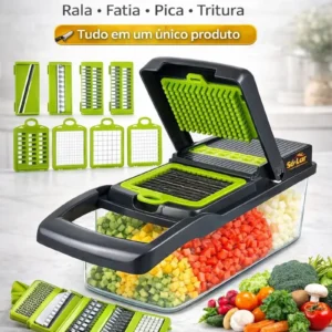 Cortador Fatiador Ralador De Legumes Frutas Triturador Manual 16 Peças Sólar - Imagem 3