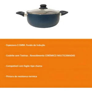 Jogo De Panelas 8 Pecas Ibiza Blue Casambiente, Ceramica, Antiaderente - Imagem 8