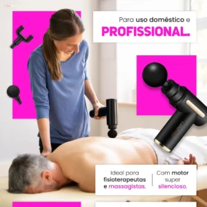 Massageador Pistola Elétrica Profissional Muscular Portátil Aparelho Fisioterapia Corporal 6 Velocidades 4 Cabeças De Massagem Alívio Dores Relaxamento Liberação Recuperação Muscular Nixzen - Imagem 5