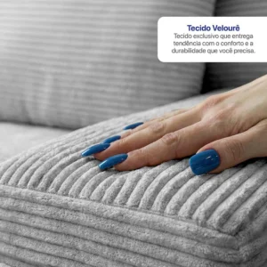 Sofá Evo. 2,70m Molas Ensacadas Com Chaise Esq. Cama Inbox - Imagem 6