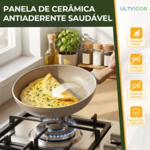 Jogo De Panelas Cerâmica Antiaderente Indução Gás 10 Peças - Imagem 6