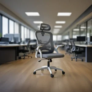 Cadeira De Escritório Columbus Presidente Ergonomica Cinza Mesh - Imagem 3