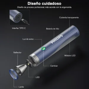Lanterna Philips Sfl1188 Compacta E Potente Preto Branco - Imagem 8