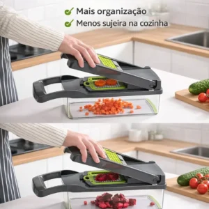 Cortador Fatiador Ralador De Legumes Frutas Triturador Manual 16 Peças Sólar - Imagem 6