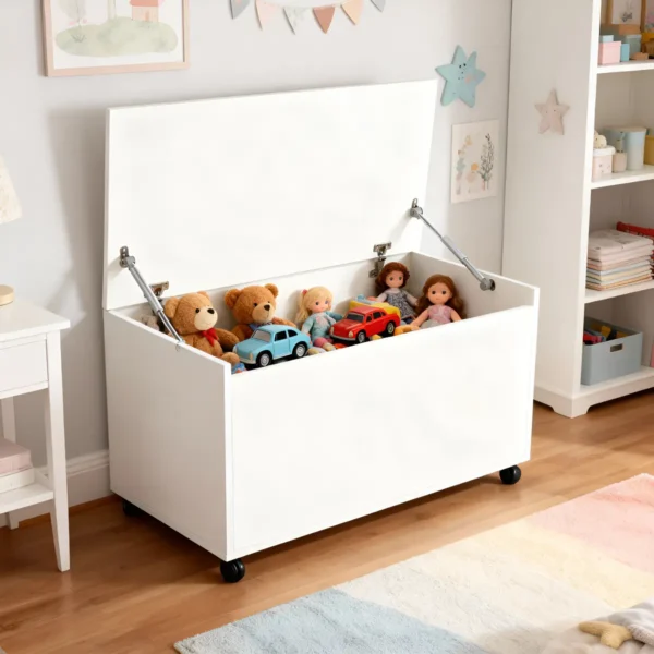 Baú Organizador Brinquedo Criança Quarto Rodinhas Branco*