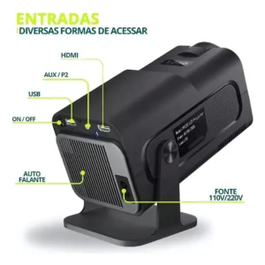 Mini Projetor Hy320 Wi-fi Android Smart Tv Streaming Cor Preto - Imagem 7