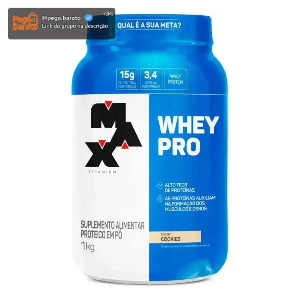 Suplemento Em Pó Whey Pro Max Titanium 1kg Sabor Cookies Cookies