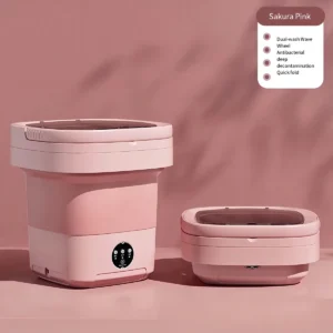 Mini Maquina De Lavar Roupas Portatil Dobrável 6,5 Litros Cor Rosa - Imagem 3