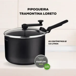 Panela Pipoqueira Tramontina 3,5l Faz Pipoca Doce/salgada Cor Preto - Imagem 3
