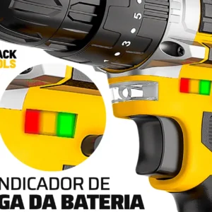 Parafusadeira Furadeira De Impacto Profissional 21v Tb21pw Com Kit Brocas E Buchas 300 Peças The Black Tools - Imagem 8