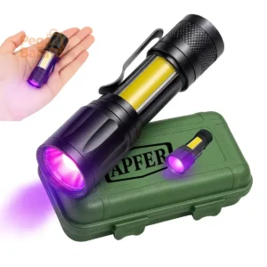 Lanterna Uv Led Luz Negra Roxa Ultravioleta Detecta Escorpião Nota Falsa Dinheiro Inseto Seca Unha Resina Máscara Bateria Recarregável Usb Portátil Potente Mini - APFER - Imagem 1