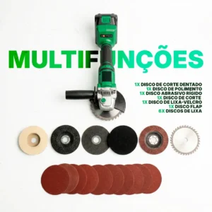 Esmerilhadeira Angular Several Importados Lixadeira Potente Corte Fácil 21v Bateria Ferramenta Completa Verde - Imagem 5