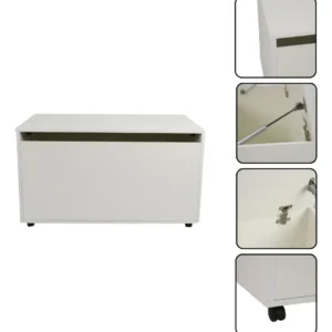 Baú Organizador Brinquedo Criança Quarto Rodinhas Branco* - Imagem 6