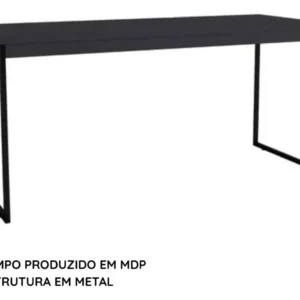 Mesa De Computador Escrivaninha Preta Pé Metalon Industrial 120x60 Jm3 Móveis - Imagem 6