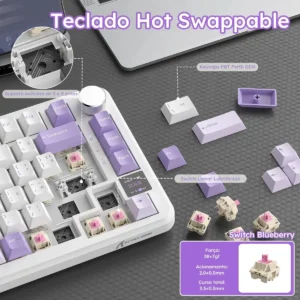 Teclado Mecânico Sem Fio Attack Shark X85pro 75% Tela Tft - Imagem 7