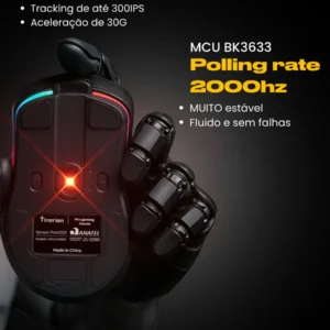 Mouse Gamer Titorion Sem Fio Com Sensor Pixart 3311 e 12000 DPI - Imagem 3