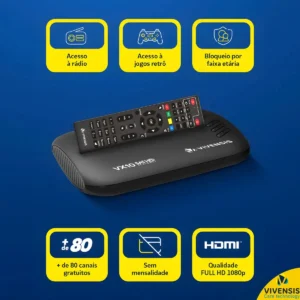 Receptor Vivensis VX10 Nova Parabólica Digital Sathd Regional cor preto - Imagem 4